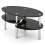 Costway 3-tier Oval Tempered Glass Coffee Table Center Table w/ Open Shelf Black 9