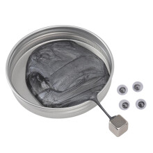 (Silver) Magnetic Putty High Stretch Safe Resin Magnetic Bouncing Mud Stress Relief Toys With Magnet