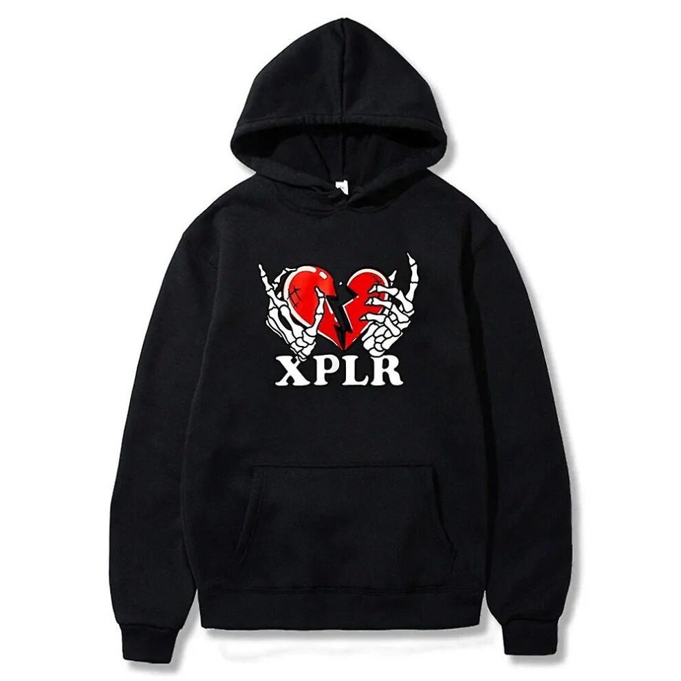 (L) Born Pretty Xplr Heartbreak Hoodie Sam And Colby Merch Long Sleeve Streetwear Men Women Hooded Sweatshirt 2023 New Logo Fashion Clothes,black