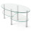 Costway 3-tier Oval Tempered Glass Coffee Table Center Table w/ Open Shelf White 9