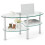 Costway 3-tier Oval Tempered Glass Coffee Table Center Table w/ Open Shelf White 1