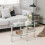 Costway 3-tier Oval Tempered Glass Coffee Table Center Table w/ Open Shelf White 7