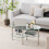 Costway 3-tier Oval Tempered Glass Coffee Table Center Table w/ Open Shelf White 8