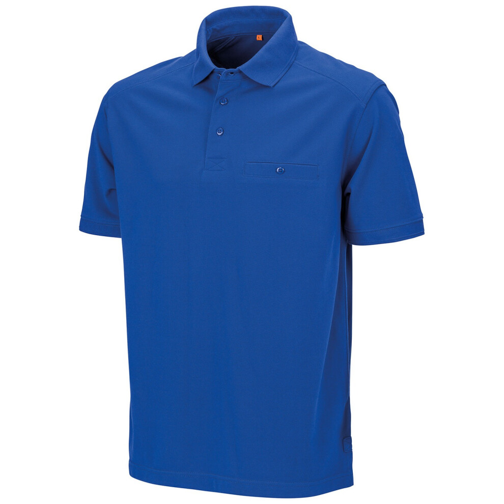 (L, Royal Blue) WORK-GUARD by Result Mens Apex Pique Polo Shirt