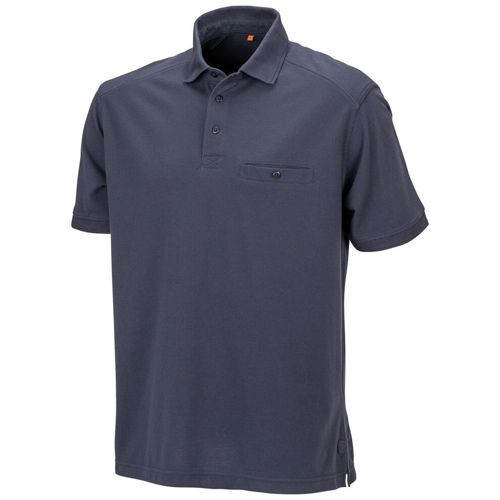 (5XL, Navy) WORK-GUARD by Result Mens Apex Pique Polo Shirt