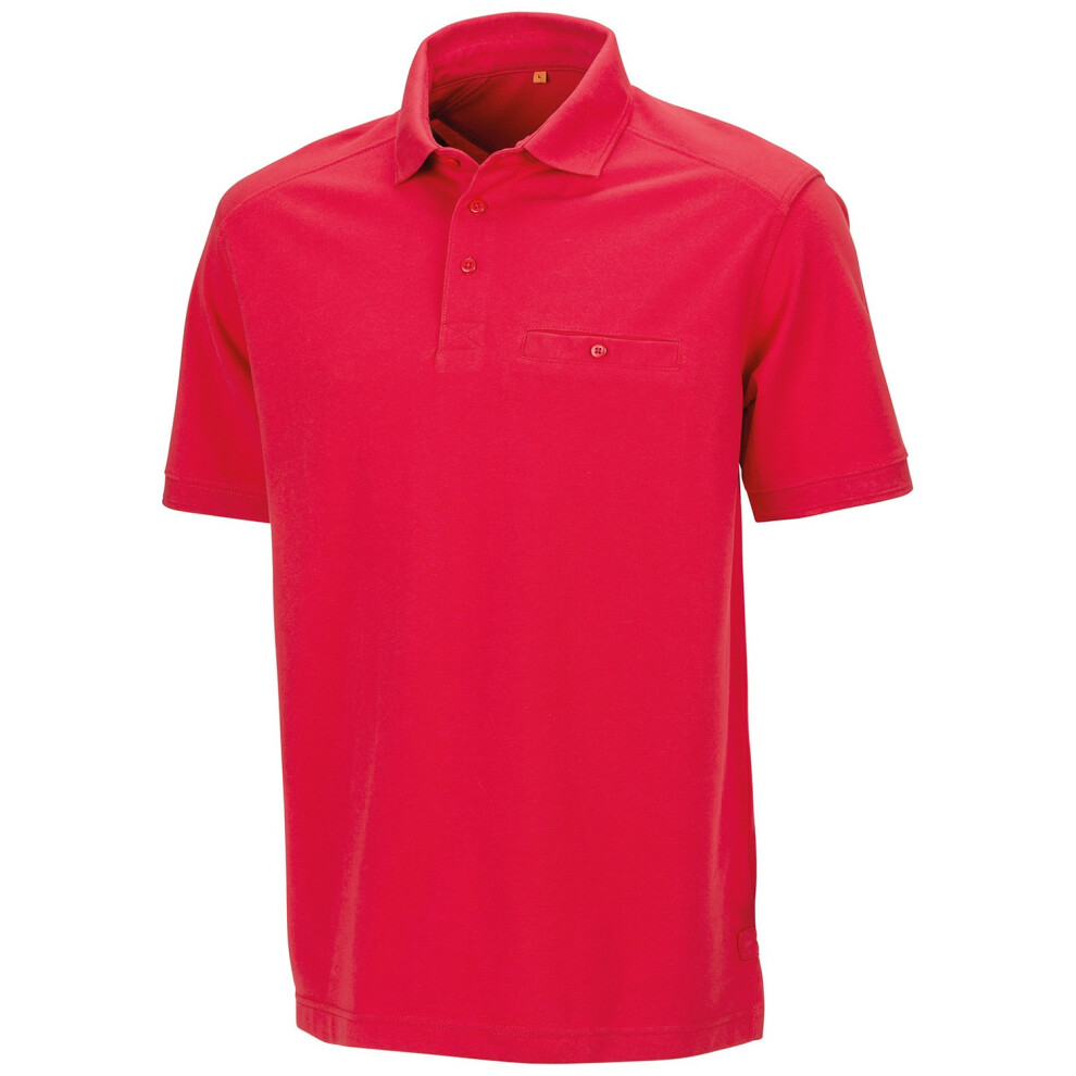 (5XL, Red) WORK-GUARD by Result Mens Apex Pique Polo Shirt