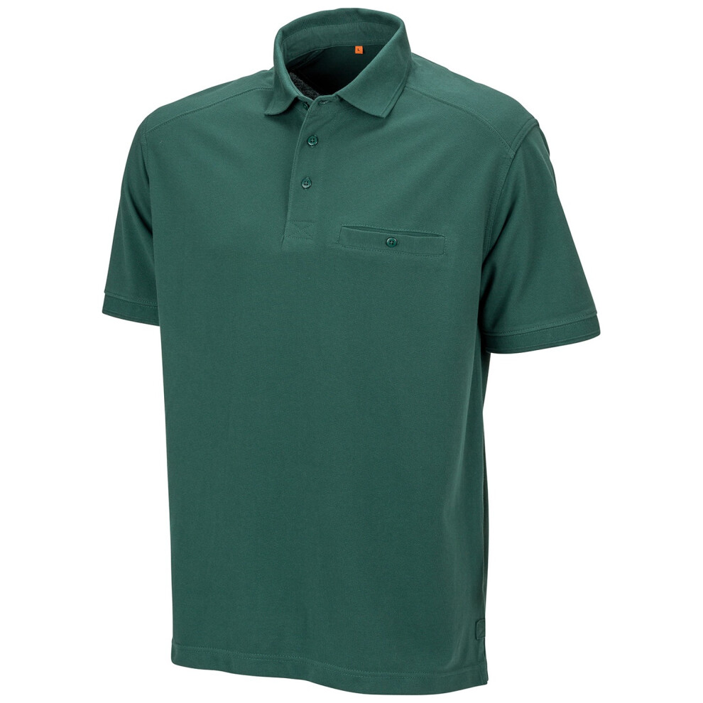 (3XL, Bottle Green) WORK-GUARD by Result Mens Apex Pique Polo Shirt