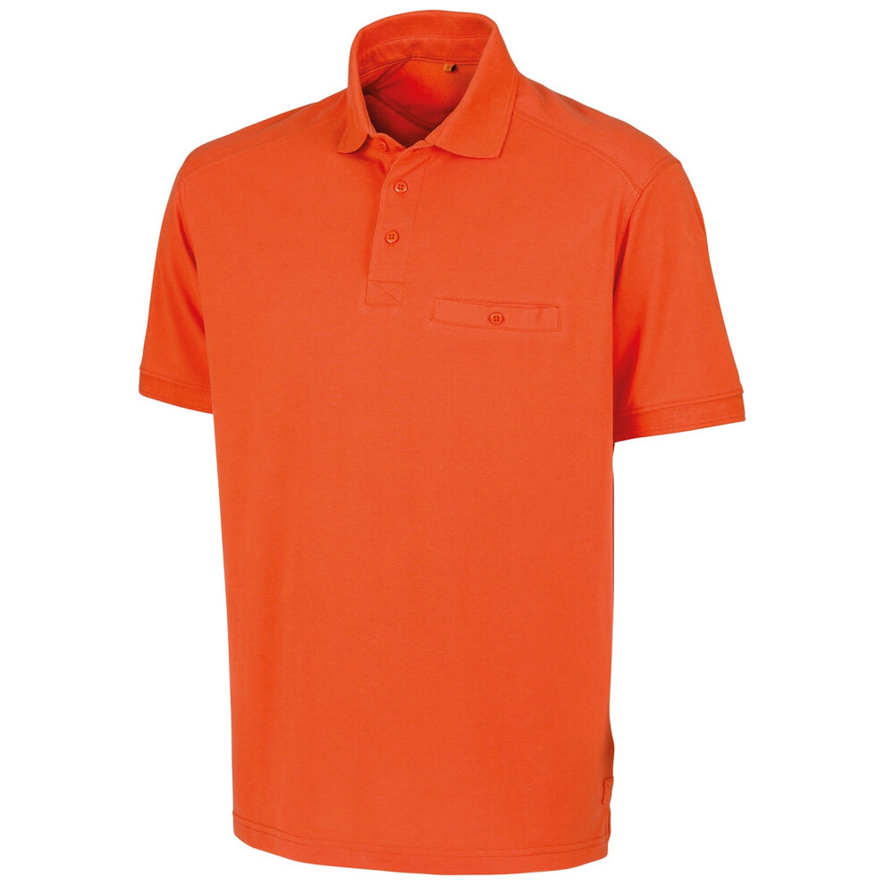 (M, Orange) WORK-GUARD by Result Mens Apex Pique Polo Shirt