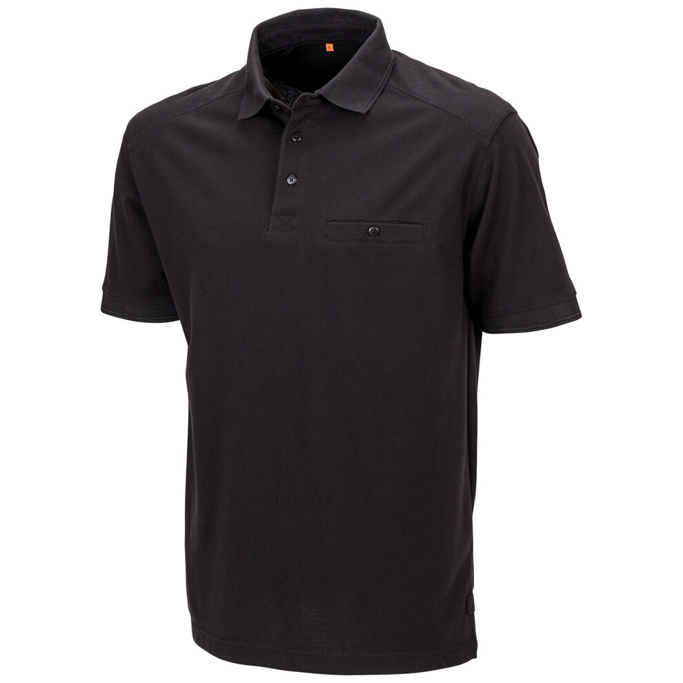 (5XL, Black) WORK-GUARD by Result Mens Apex Pique Polo Shirt