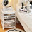 Living And Home Removable Cosmetic Storage Organizer with Wheels and Drawers, White 2