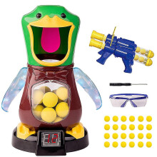 (Automatic Walking, 24 Balls) Hungry Ducks Shooting Toy Set Multifunctional Scoring Battling Toys For Boys Girls