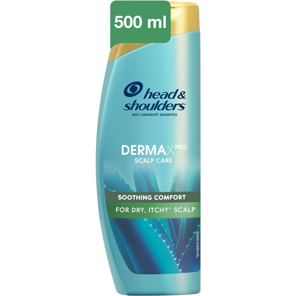 HEAD & SHOULDERS DERMAXPRO Soothing Anti Dandruff Shampoo with aloe Vera 500ml. For Dry & Itchy Scalp Clinically Proven & Dermtologically Tested.