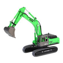 (Green) Excavator Toy 360-degree Rotation Flexible Digging Arm 1:36 Scale Simulation Ornament Plastic Engineering Vehicle Model Children Toy Birthday G