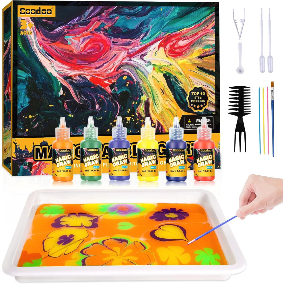 Water Marbling Paint for Kids - Arts and Crafts for Girls & Boys Crafts Kits Ideal Gifts for Kids Age 6+ 8-12