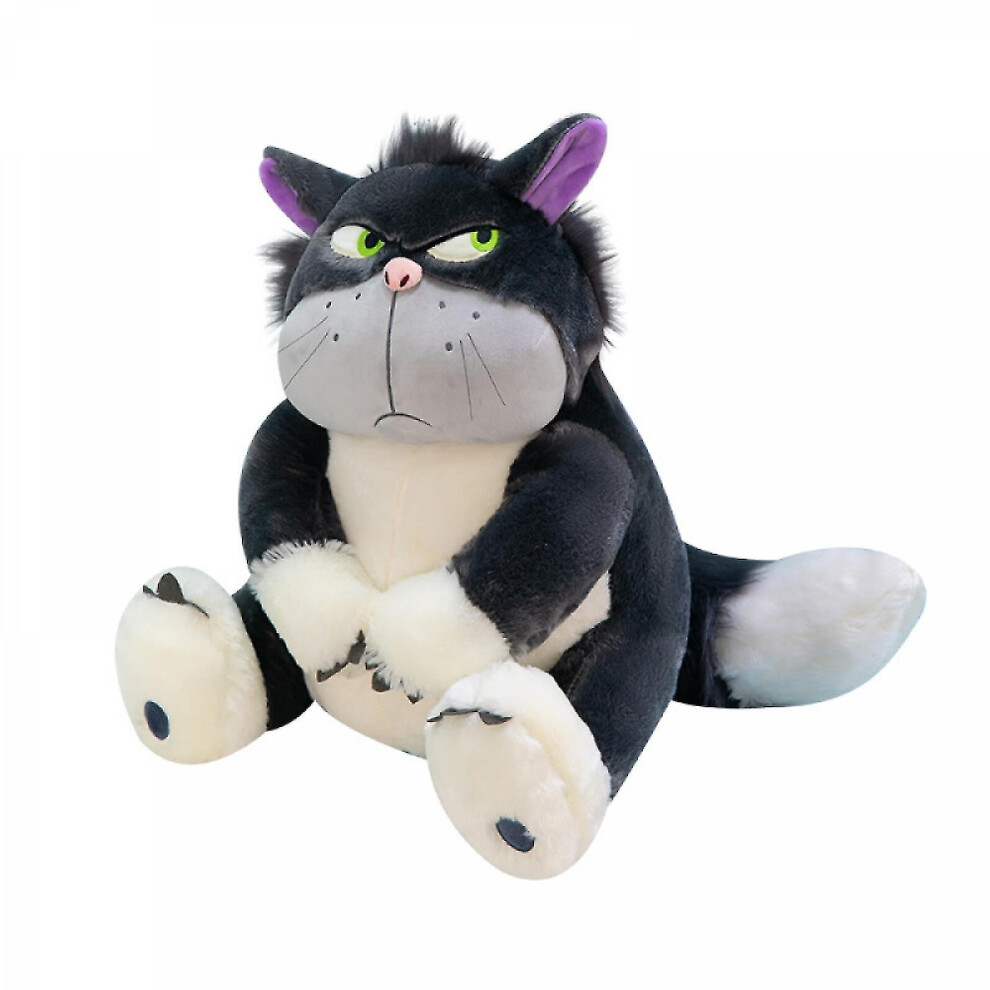 11.8Inch Angry Cat Plush Toys, Cute Cat Kitten Stuffed Animal Soft Kawaii Anime Plush Wicked Cat Plushies For Kids Birthday Christmas Black