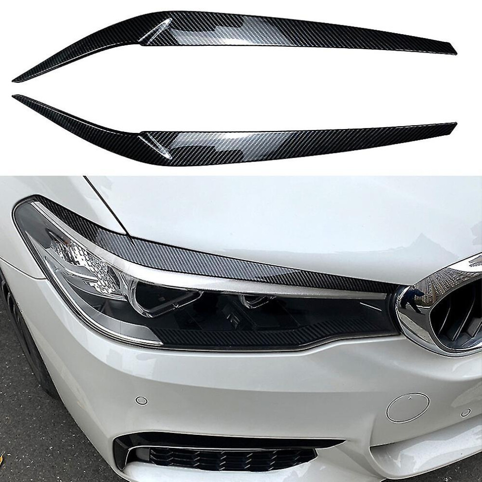 Eyebrow Trims Headlight Eyelid 2017-2021 2Pcs Front Headlights Eyebrows Headlamp Eyelid For Bmw 5 Series G30 G31 9353840096810