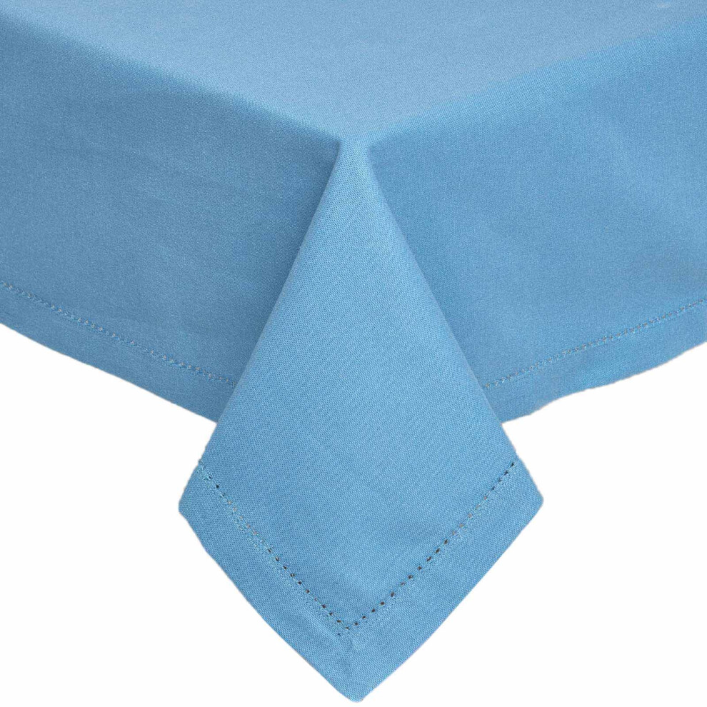Homescapes Blue (137 X 178 Cm, ) Plain Cotton Tablecloth