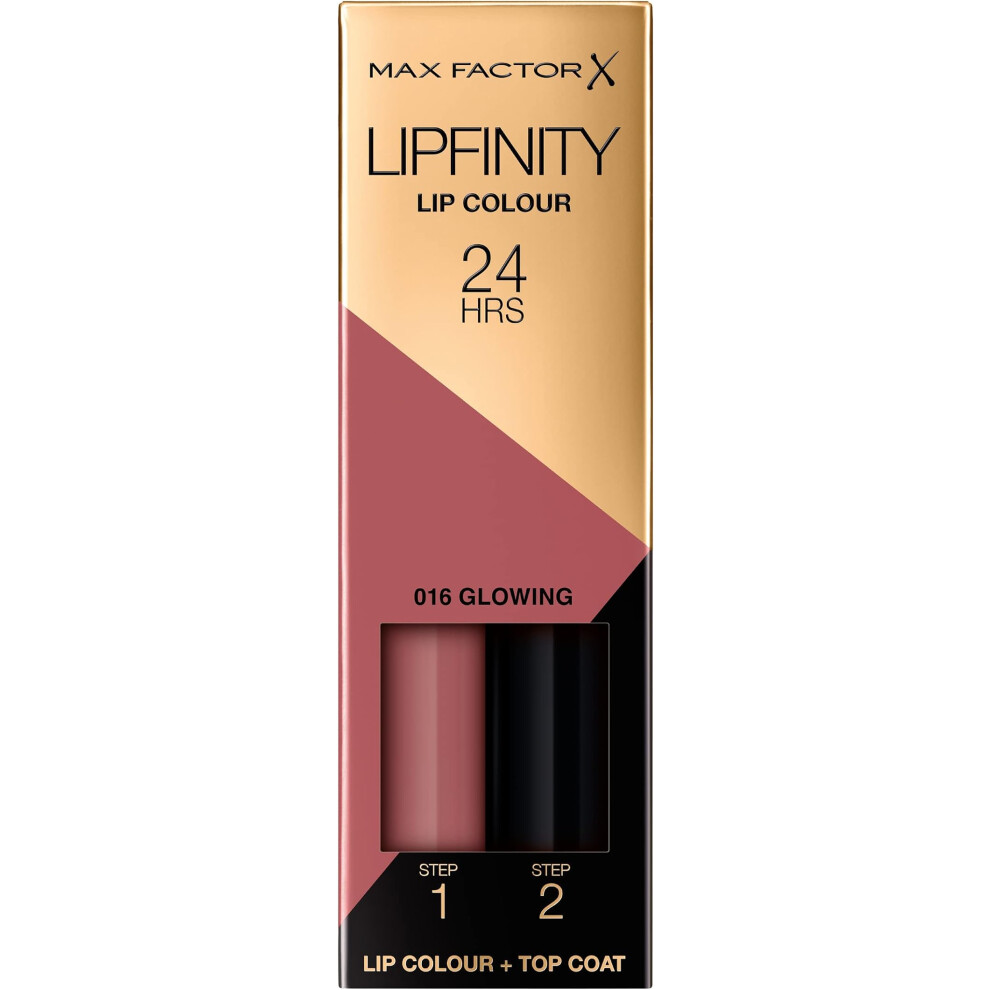 MAX FACTOR Lipfinity Long-Lasting Two Step Lipstick 016 Glowing Pink, 4.2g