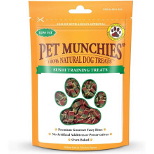 Pet Munchies Sushi Dog Training Treats, Oven Baked Tasty Bites with Natural Real Meat, Low in Fat 50g (Pack of 8)