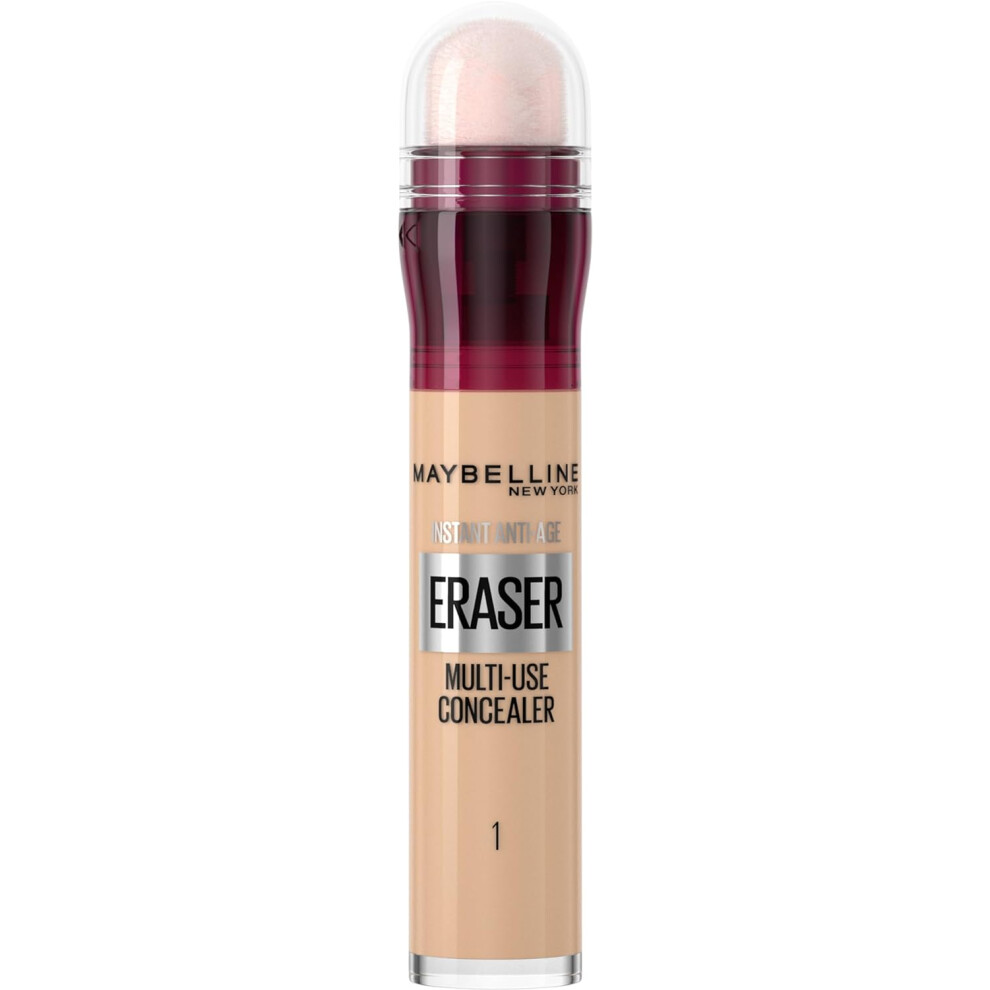 Maybelline Concealer Instant Anti Age Eraser Eye Concealer, Dark Circles and Blemish Concealer, Ultra Blendable Formula 01 Light