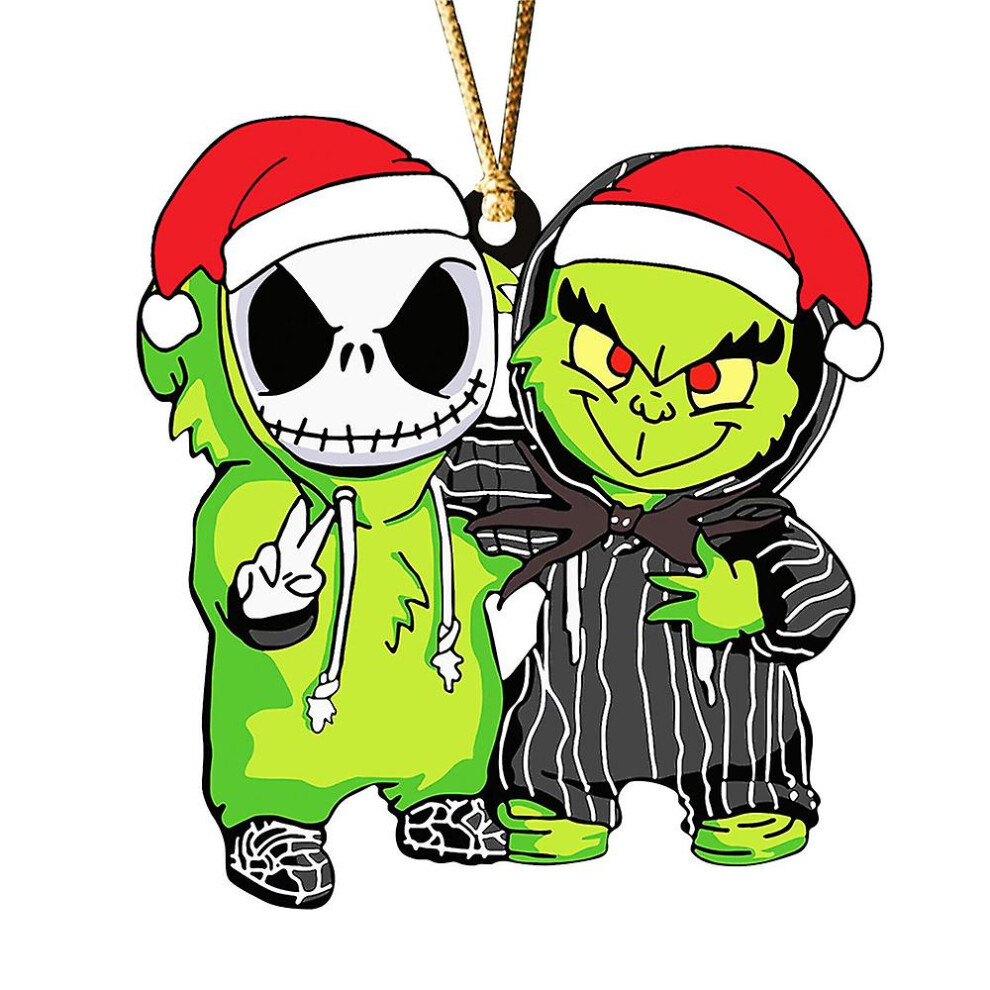 (B) Christmas Grinch Stitch Mickey Winnie The Pooh Xmas Tree Cartoon Hanging Ornaments Decoration