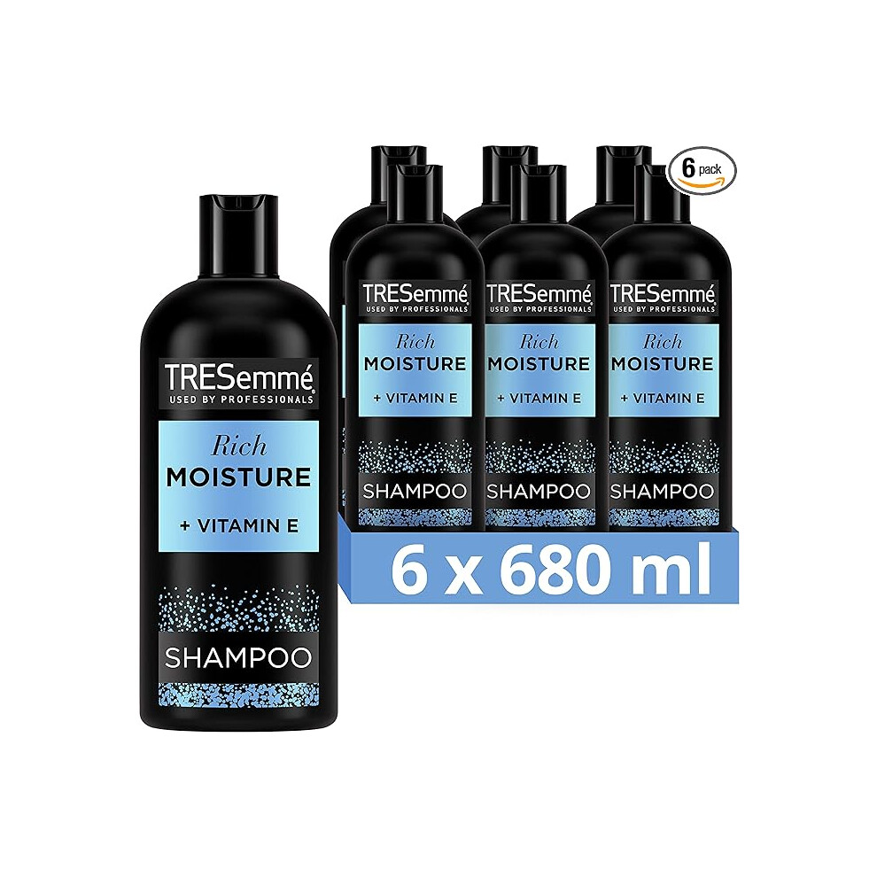 TRESemmÃ© Rich Moisture Shampoo luxurious moisture for all-day hydration for dry, damaged hair 6x 680 ml