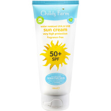 Childs Farm Kids and Baby Sun Cream SPF 50plus Water Resistant UVA UVB Very High Protection Suitable for Dry Sensitive and Eczema-prone Skin 100ml