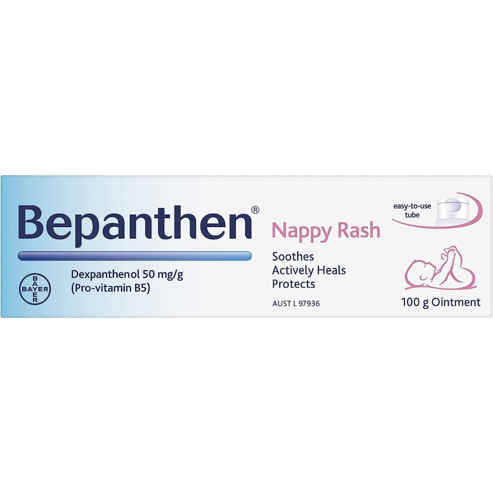 Bepanthen Nappy Care Ointment | Nappy With Provitamin B5 | Suitable For Newborns Skin, 100 G (Packing May Vary). Cream