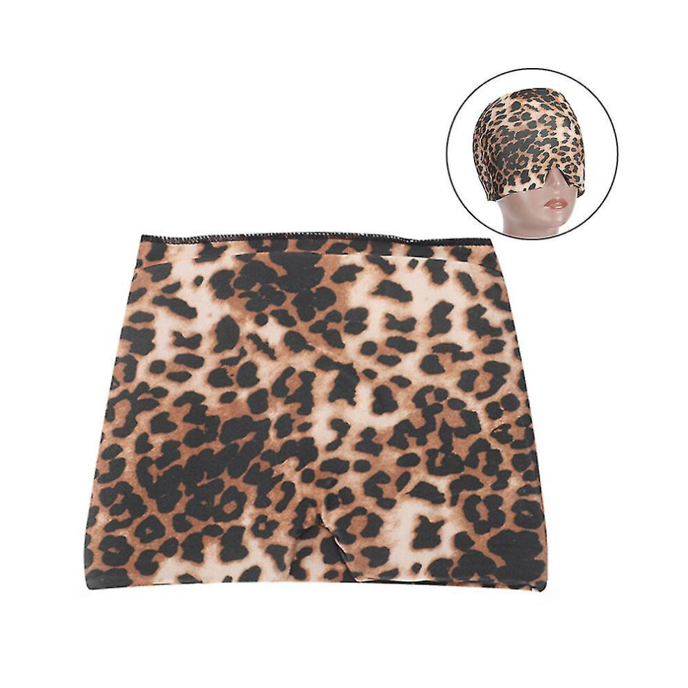 (Leopard print) Migraine Cap Cold Compress, Migraine Relief Cap For Headache Eyes Mask For Puffy Eyes, Stress Relief