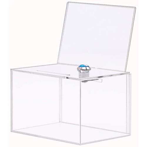 Acrylic Donation Box With Locked - Large Display Area