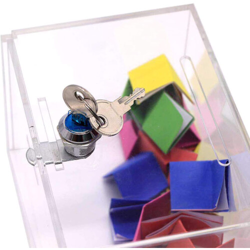 Acrylic Donation Box With Locked - Large Display Area 1