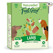 NATUREDIET Feel Good Wet Dog Food, Natural and Nutritionally Balanced, Lamb, 390g (Pack of 18)