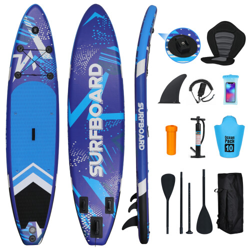 ELECWISH (Dark Blue) 11FT Inflatable Stand Up Paddle Board SUP w/Paddle 2