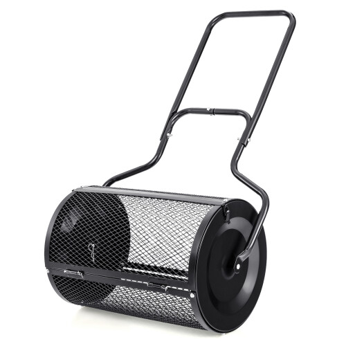 Casart 68 cm Metal Spreader Peat Moss Spreader Mesh Roller W/ U-shaped Handle