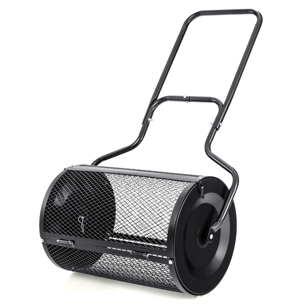 68 cm Metal Spreader Peat Moss Spreader Mesh Roller W/ U-shaped Handle