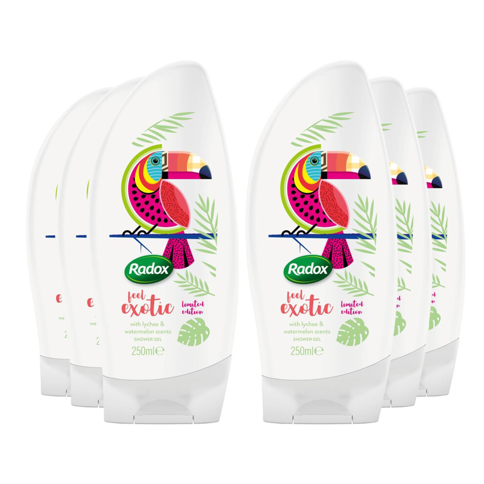 (Buy 6) Radox Feel Exotic Shower Gel 250ml, 3 or 6 Pack