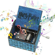 (Blue) Harry Potter Music Box Magic School Hand Crank Musical Box Toy