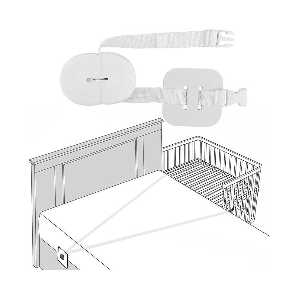 6M Co-Sleeping Cot Strap, Adjustable Crib Strap Side Bed Attachment Strap For Bedding Box Spring Bed White