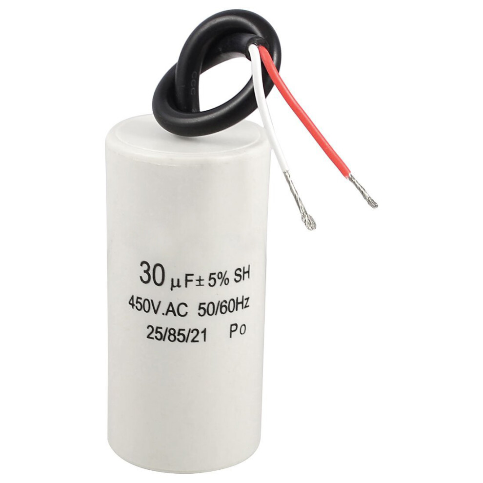 2-Wired Cord 30uF 450VAC 50/60Hz CBB60 Motor Start Run Capacitor