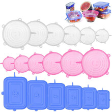 Silicone Stretch Lids Set - 18 Stretchy Silicone Lids For Bowls