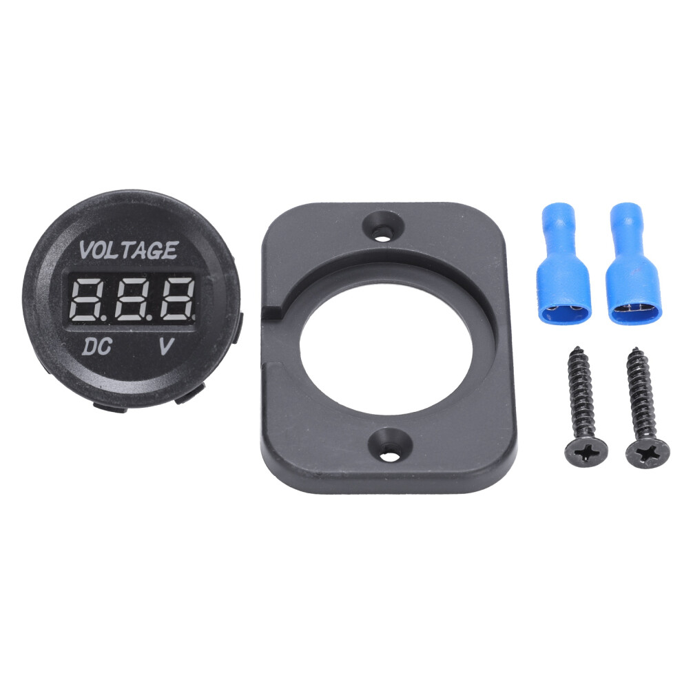12V-24V Waterproof Car Motorcycle Led Digital Display Voltmeter Voltage Meter Black 4851062771874