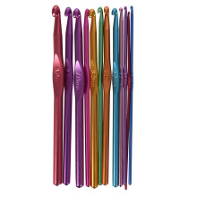 12-Piece Metal Crochet Hook Set with Case, Multicolor Random, 15cm, Sizes 2.0–8.0mm
