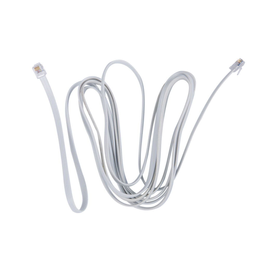 6P6c Rj11 Telephone Extension Fax Modem Cable Line 9.8Ft Length White 4851062770785