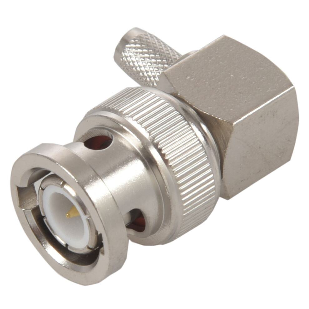 Bnc Male Plug Right Angle Crimp For Rg58 Rg400 Rfc195 Rf Coax Adapter Connector, Silver 4851062769772