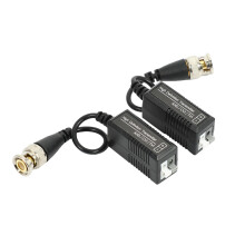 4 Pairs 8 Pieces Passive Video Balun Transmitter & Transceiver with Cable for 1080P TVI/CVI/TVI/AHD/960H DVR Camera CCTV System, Male BNC to UTP CAT5/