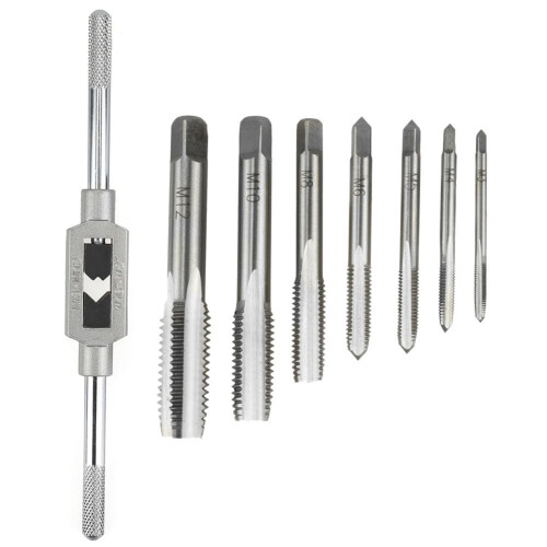 8 in 1 Tap Tool Set Thread Metric Machine Hand Screw Thread Plug Taps Set 2