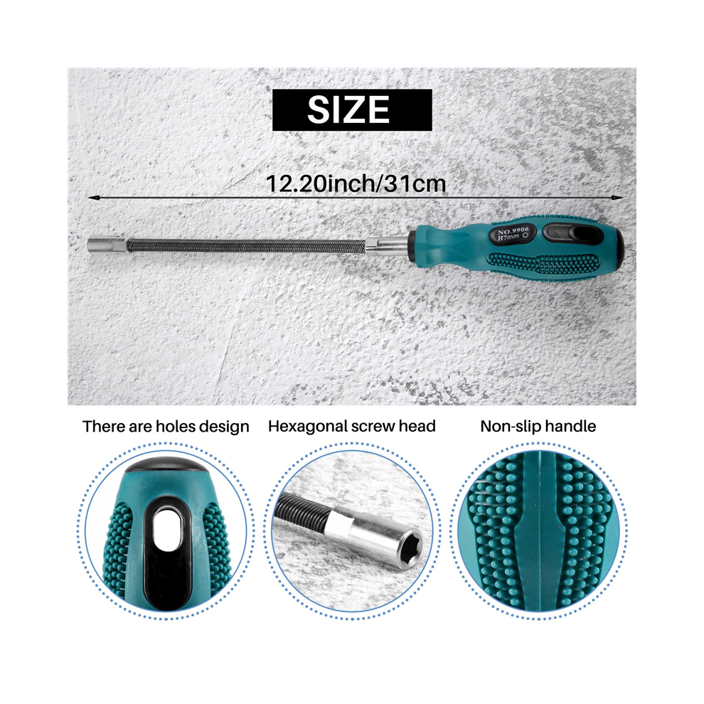 7Mm Socket Screwdriver Flexible Hex Flex Manual Socket Screw Driver Hand Tools 4851062780258