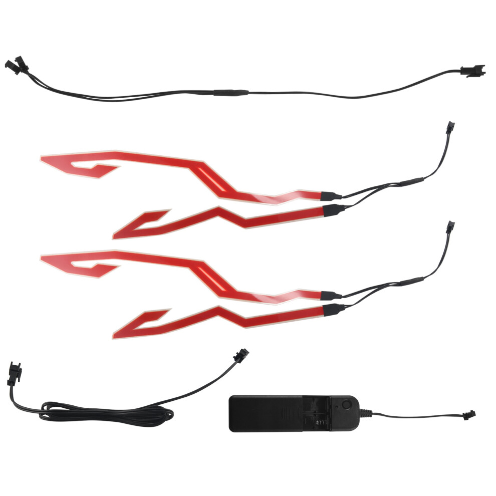 4Pcs Motorcycle Led Night Riding Signal Helmet El Cold 3 Mode Bike Helmet Led Strip Kit Bar (Red) Light 4851062780722