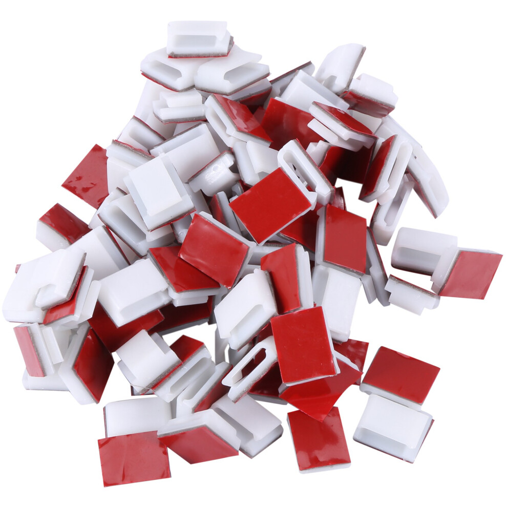 Adhesive Cable Clips, 100Pcs Wire Clips Cable Wire Management Holder Clamps Cable Tie Holder For Car, Office And Home 4851062781019