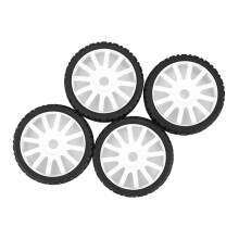 4PCS 1/8 RC Car Rubber Tyres Plastic Wheels for Redcat Team Hobao 1/8 /On-Road Car,White